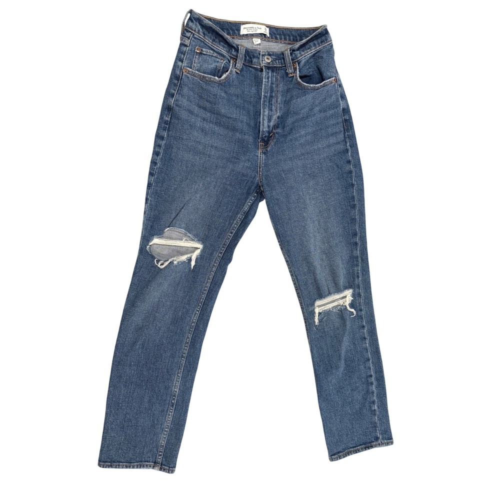 Abercrombie & Fitch Curve Love Ultra High Rise Ankle Straight Jeans Preppy 26/2R
